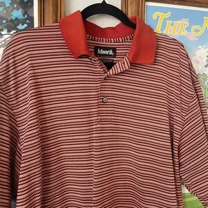 Ashworth 3-Ply EZ-Tech Polo Large Reflection Bay Lake Las Vegas Red Striped